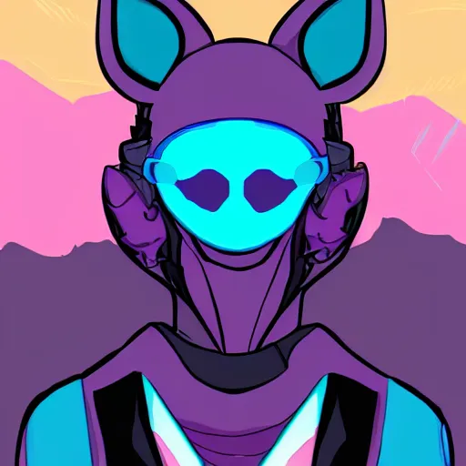 Image similar to fur affinity furry synthwave protogen fursona OC