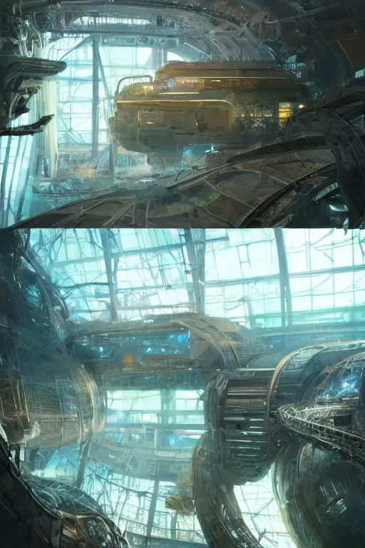 Image similar to Digital conceptl art, very highly detailed solarpunk Haker that haking siting inside the giant very highly detailed solarpunk computer, by Hiromasa Ogura, very highly Detailed digital concept art by Greg Rutkowski, Dimensional Cyan Gold LED light, rendered in Octane Render