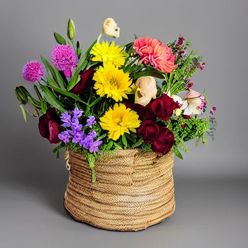 Image similar to a basket made of flowers