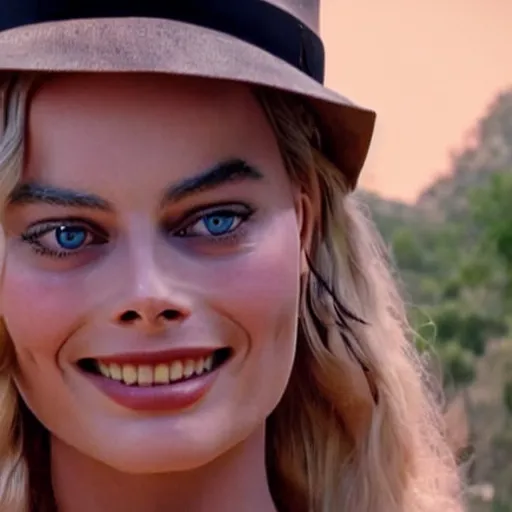 Prompt: Margot Robbie as Indiana Jones, cinematic, realistic, detailed, portrait