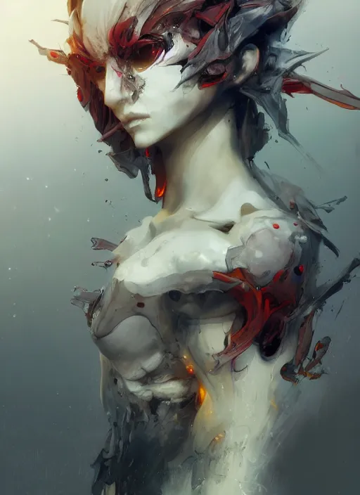 Prompt: semi reallistic, by yoshitaka amano, by ruan jia, by Conrad roset, by dofus online artists, detailed real 3d portrait, cgsociety, artstation, rococo mechanical, Digital reality, alien visiting earth, atmosphere, gesture drawn