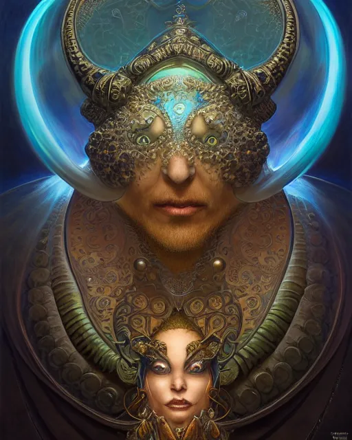 Image similar to front shot of a court jester character, hyperdimensional, bioluminescent hypercubes, ((intricate)), elegant, highly detailed, centered, (((artstation, concept art, smooth, sharp focus, artgerm, Tomasz Alen Kopera, Peter Mohrbacher, donato giancola, Joseph Christian Leyendecker, WLOP, Boris Vallejo))), mugshot!!!!!, ugly!!!!!!, octane render, nvidia raytracing demo, grainy, muted