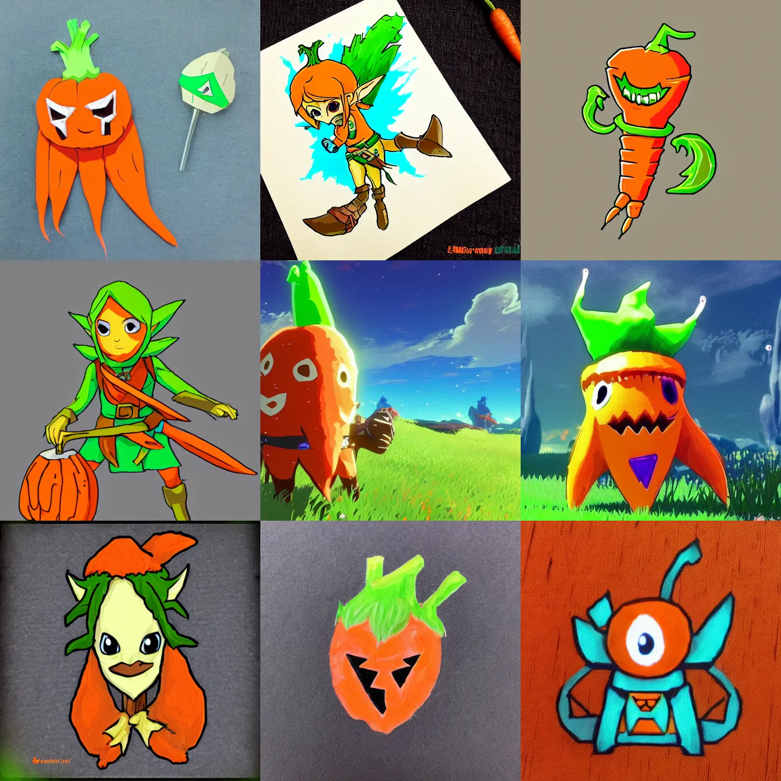 A Scary Carrot In The Style Of Legend Of Zelda Breath Stable 