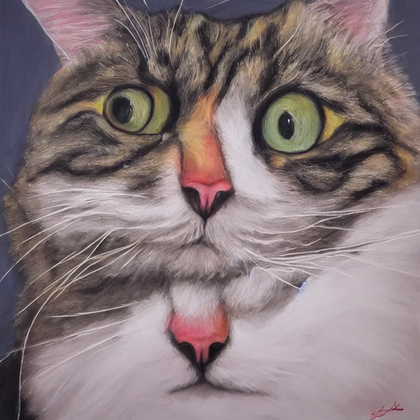 Image similar to hyperrealistic portrait of lucy the juicy cat