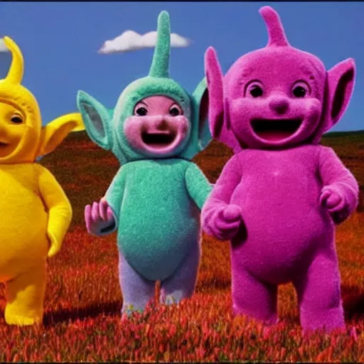 Prompt: teletubbies gigachads!!!!!