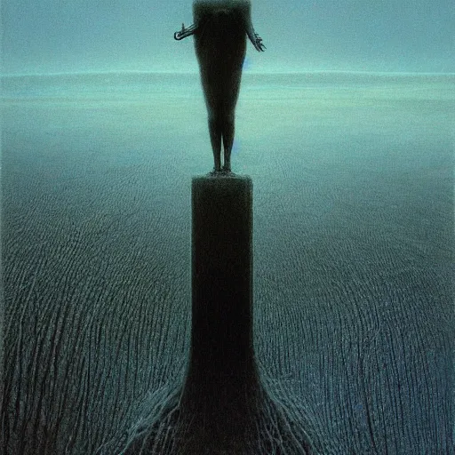 Prompt: ice lord, beksinski