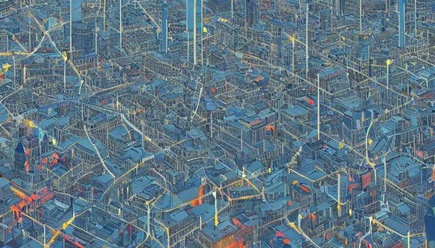 Image similar to a close up of london by makoto shinkai, beeple and james jean, aya takano color style, 4 k, super detailed, modern, 4 k, symmetrical