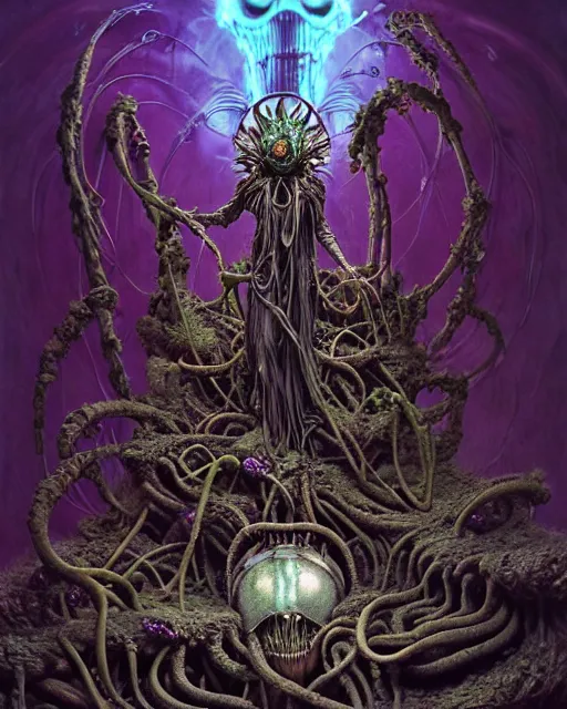 Image similar to the platonic ideal of flowers, rotting, insects and praying of cletus kasady carnage thanos dementor wild hunt chtulu mandelbulb schpongle doctor doom bioshock xenomorph akira, ego death, decay, dmt, psilocybin, concept art by randy vargas and zdzisław beksinski