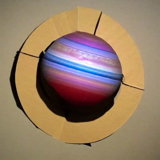 Image similar to planet saturn made out of cardboard highly detailed