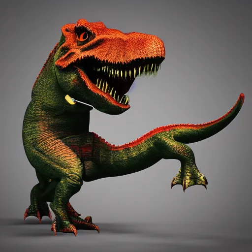 Prompt: trex in the style of triceratops 4 k