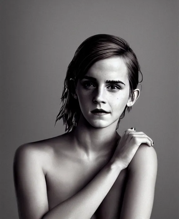 Image similar to emma watson full body portrait, art by denys tsiperko and bogdan rezunenko, hyperrealism