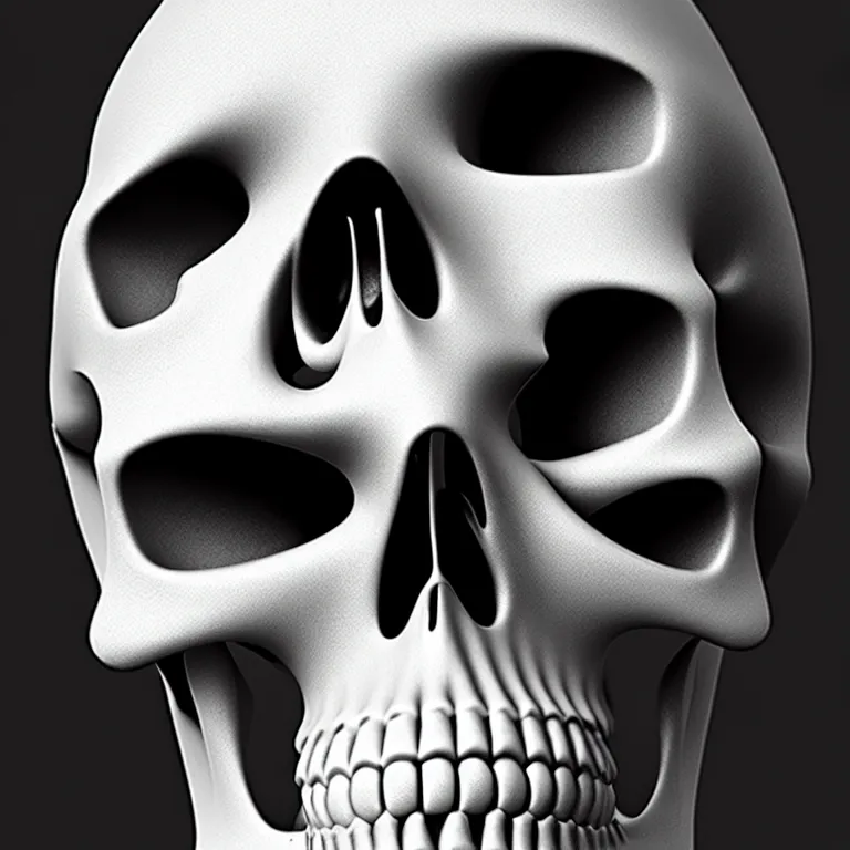 Image similar to black and white light 3D geometry, skull, matte bright highly detailed, poetic, 3D render, digital art, octane render, 8K artistic photography, photo-realistic, by Dora Maar