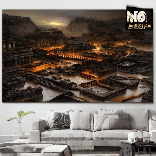 Prompt: Ancient city being destroyed by a flood, digital art , highly detailed , high contrast, beautiful lighting, award winning , trending on art station, photorealistic, 8k