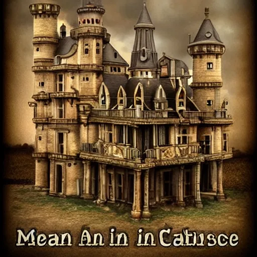 Image similar to steam punk castle in the style of martin bailly