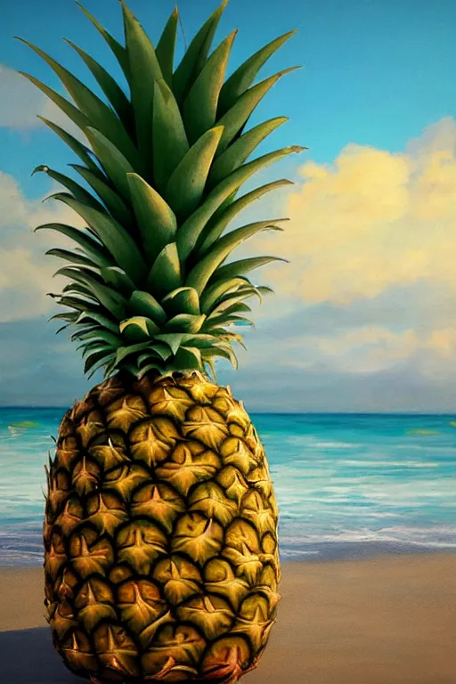 Prompt: pineapple sea, realism, smooth, trending on artstation, high quality, beautiful