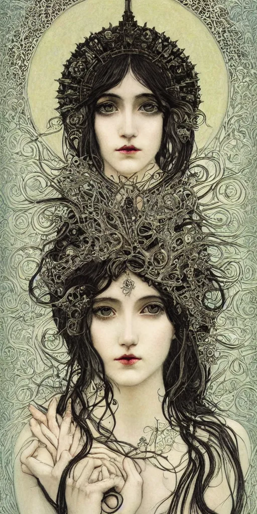 Prompt: goddess, masterpiece , cinematic, powerful, moon beams dramatic light, highly, intricate elements, hollow souls, detailed, digital painting, artstation, concept art, sharp focus, illustration, dynamic art by Raphael Kirchner and Margaret Macdonald Mackintosh and Mitch Foust, john waterhouse