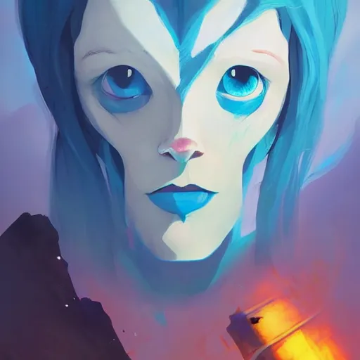 Image similar to face icon stylized minimalist magic : the gathering, loftis, cory behance hd by jesper ejsing, by rhads, makoto shinkai and lois van baarle, ilya kuvshinov, rossdraws global illumination