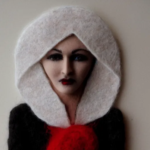 Image similar to madonna made from burning wool