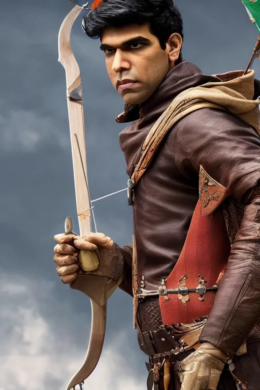 Image similar to intricate color photo of rishi sunak as robin hood but robbing the poor, 8 k octane beautifully detailed render