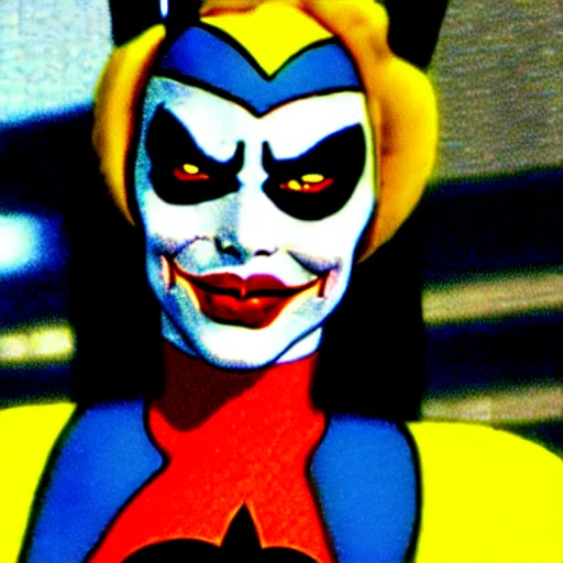 Image similar to harley quinn in the adam west batman tv show