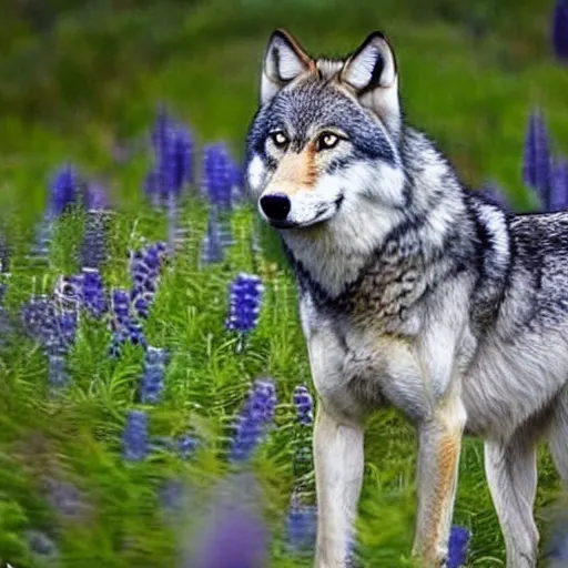 Prompt: Full body photo of a wolf with feathers, real life festhered lupine