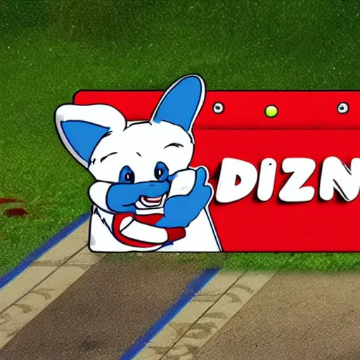 Prompt: The Official Fursona of the Dominoes Pizza Restaurant Chain