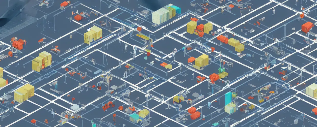 Image similar to supply chain economics, by isotype, unreal engine