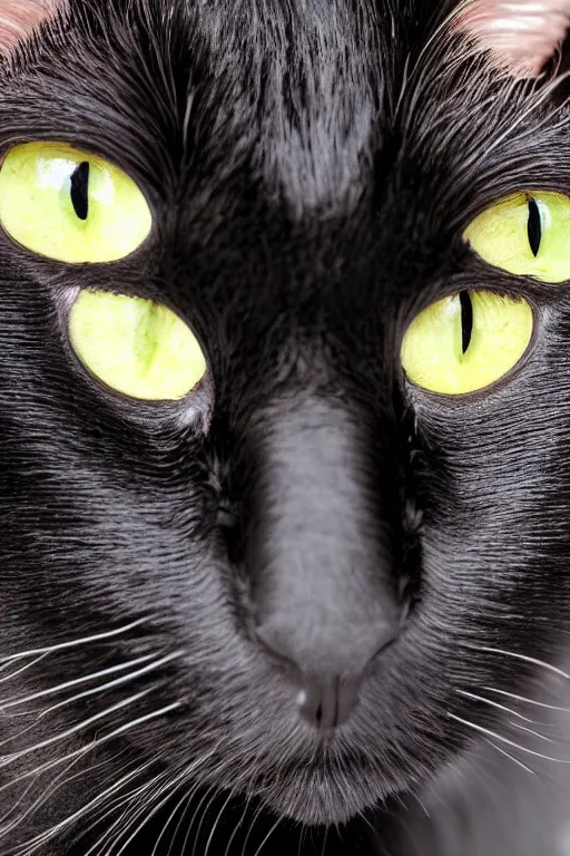 Prompt: studio photo of a black cat|green eyes