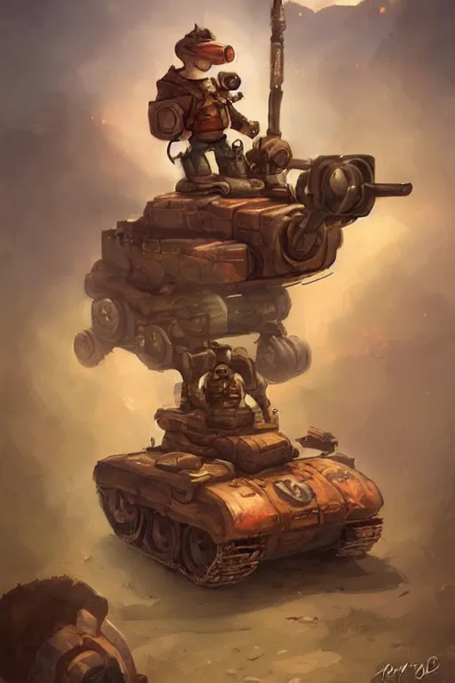 Prompt: cute little anthropomorphic Guinea Pig Tank driver standing next to its tank, tiny, small, short, Tank driver outfit, cute and adorable, pretty, beautiful, DnD character art portrait, matte fantasy painting, DeviantArt Artstation, by Jason Felix by Steve Argyle by Tyler Jacobson by Peter Mohrbacher, cinematic lighting