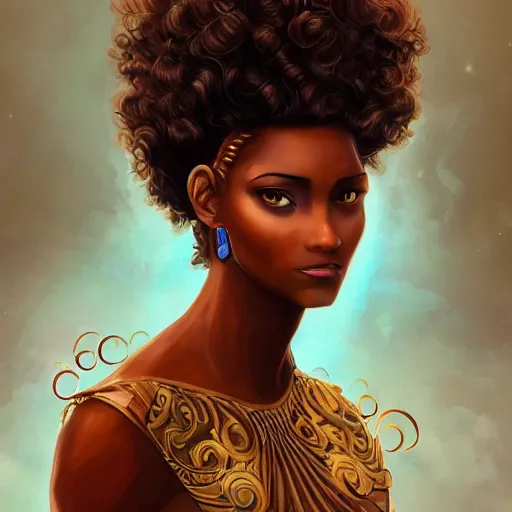 Image similar to a brown skinned woman as a firebender, brown curly hair, elegant, intricate, digital painting, artstation, concept art, smooth, sharp focus, illustration, salvador dali, ancient egypt, art deco, garden, diamonds