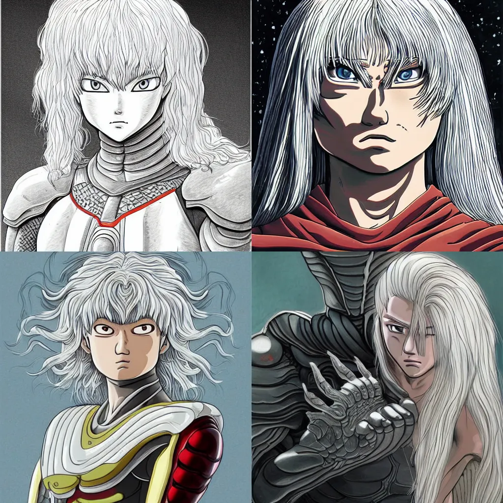 Prompt: griffith, accurate anatomy, highly detailed, digital art, centered, portrait, colored vibrantly, in the style of Akira toriyama