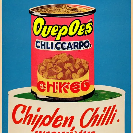 Prompt: vintage advertisement for Peeps Chili