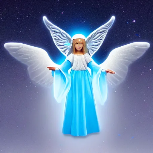 Image similar to bioluminiscent biblically accurate angel