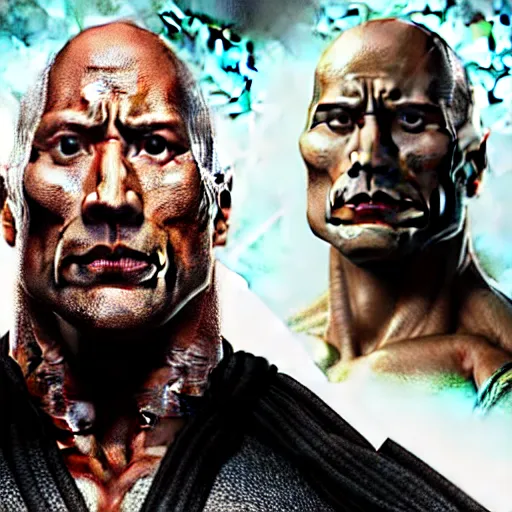 Image similar to dwayne johnson in mortal kombat