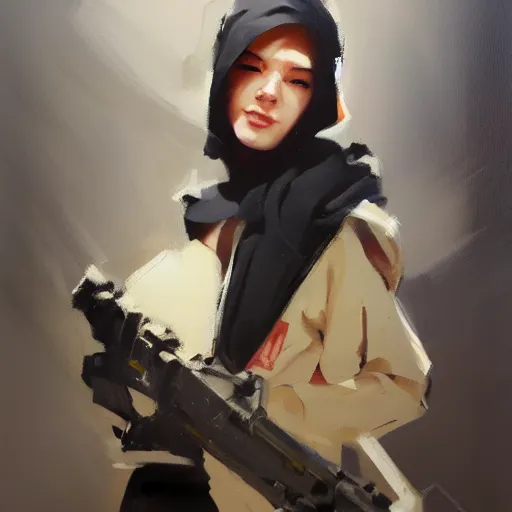 Image similar to greg manchess portrait painting of banksy as overwatch character, medium shot, asymmetrical, profile picture, organic painting, sunny day, matte painting, bold shapes, hard edges, street art, trending on artstation, by huang guangjian, gil elvgren, ruan jia, randy vargas, greg rutkowski