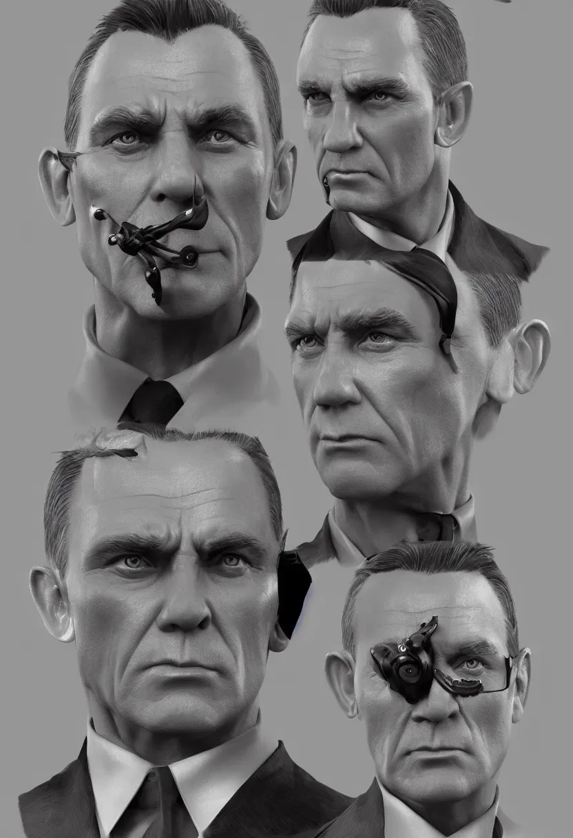 Prompt: character portrait new james bond villain, trending on artstation, cgsociety