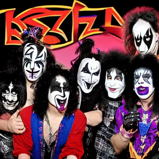 Prompt: The band KISS if they all became Juggalos