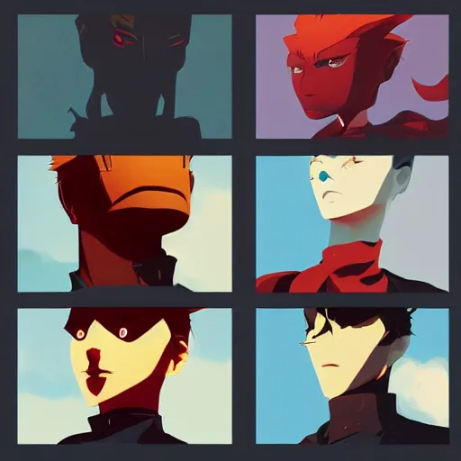 Image similar to face icon stylized minimalist trigun, loftis, cory behance hd by jesper ejsing, by rhads, makoto shinkai and lois van baarle, ilya kuvshinov, rossdraws global illumination