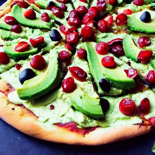 Image similar to the most delicious avocado pizza i have ever eaten