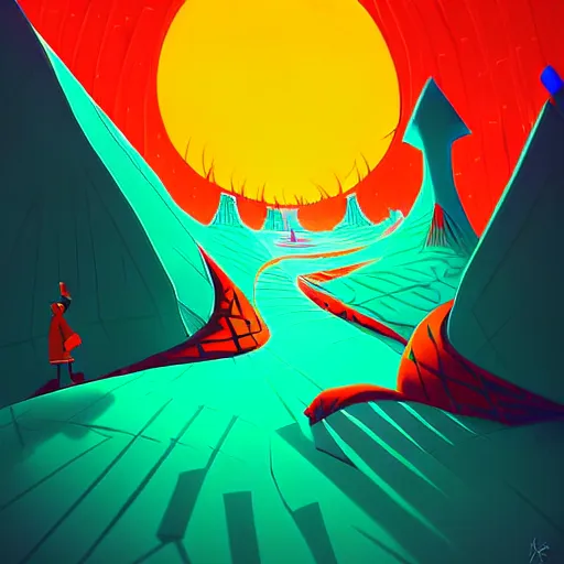 Image similar to curled perspective digital art of keffiyeh by anton fadeev from nightmare before christmas