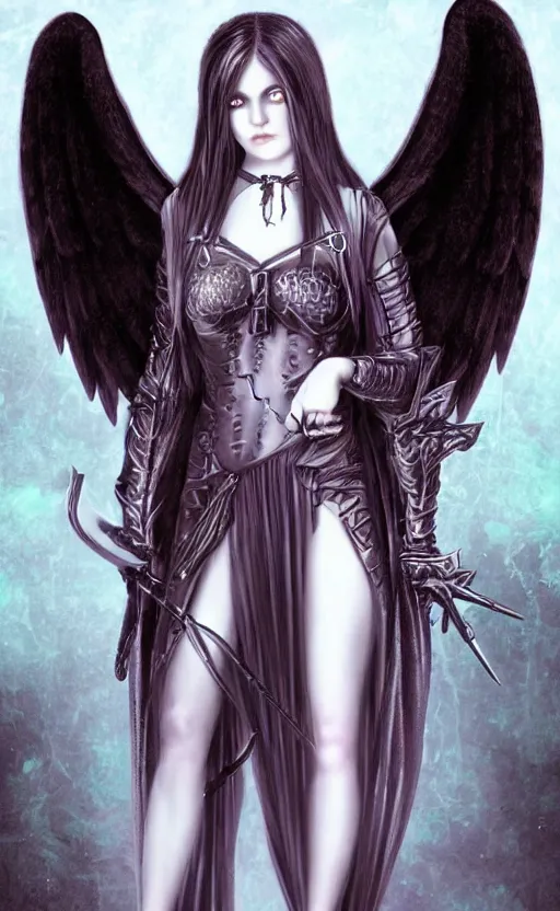 Prompt: Angel knight gothic girl. By William-Adolphe Bouguerea, highly_detailded