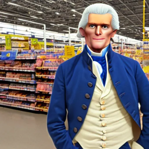 Prompt: thomas jefferson in a walmart