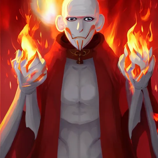 Image similar to portrait of papyrus as a pyromancer, anime fantasy illustration by tomoyuki yamasaki, kyoto studio, madhouse, ufotable, trending on artstation