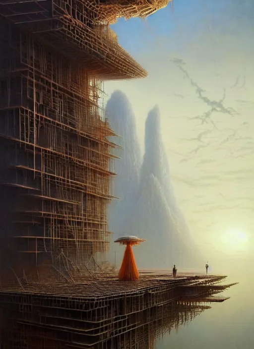 Prompt: a hyper - detailed 3 d render like a oil painting of the construction of a unified theory, surrealism!!!!! surreal concept art, lifelike, photorealistic, digital painting, aesthetic, smooth, sharp focus, artstation hd, by greg rutkowski, bruce pennington, valentina remenar and asher duran,