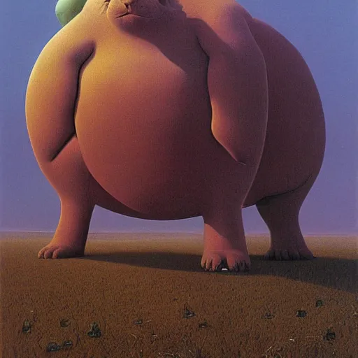 Image similar to Big Chungus by Zdzisław Beksiński