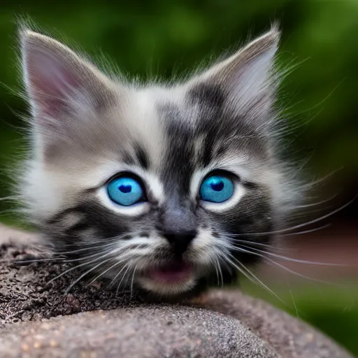 Image similar to a kitten made of flowing water