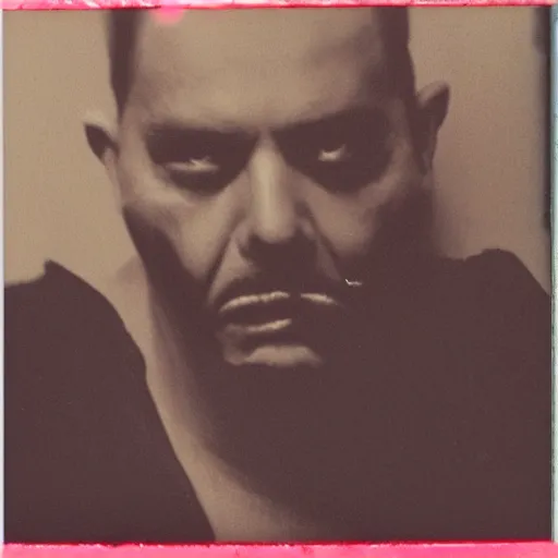 Prompt: Polaroid photo of el diablito loteria character, studio