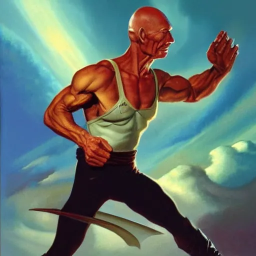 Image similar to captain Picard warrior by boris vallejo