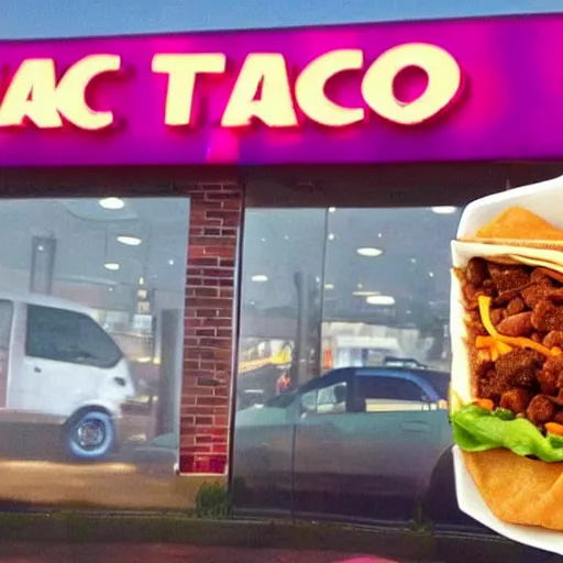 Prompt: the 2 pac taco at taco bell. thug life!