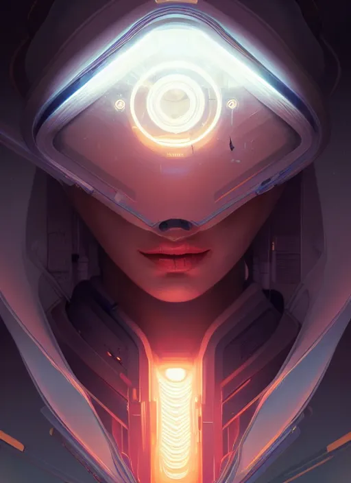 Image similar to symmetry!! portrait of scientist, tech wear, scifi, glowing lights!! intricate elegant, highly detailed, digital painting, artstation, concept art, smooth, sharp focus, illustration, art by artgerm and greg rutkowski and alphonse mucha